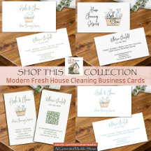 Modern Fresh House Cleaning Service Business Cards