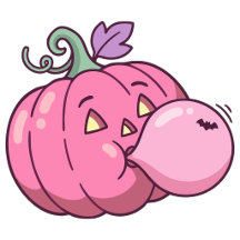 Pink Pumpkin Bubble Gum Cute Pastel Halloween