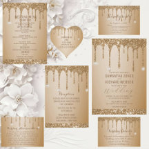 Glitter Gold Drips Champagne Beige Collection