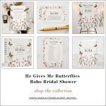 He Gives Me Butterflies Boho Bridal Shower
