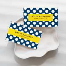 Navy Blue Polka Dots Business Cards Collection