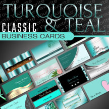 Teal Business Cards – Classy Luxurious Glamorous