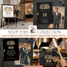 Luxury Black Gold Man Myth Legend Birthday Party