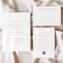Clean Bold Names Elegant Wedding Invitation Suite