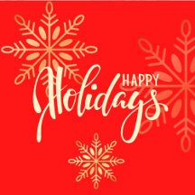 Happy holidays Christmas gold, red collection