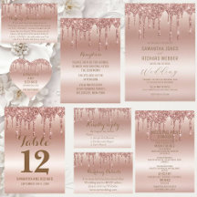 Rose Gold Dripping Glitter Metallic Shine Suite