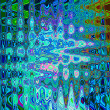 Abstract Colorful Blue Wavy Mosaic Retro