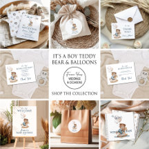 It's a Boy Teddy Bear & Balloons