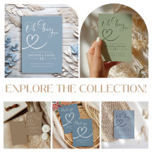 Minimalist Heart Elegant Oh Boy Baby Shower