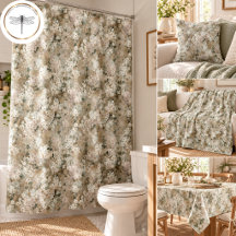 Neutral Vintage White Wildflower Floral Home