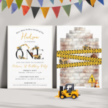 Cute Construction Dump Truck Digger Boy Birthday