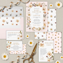 Blush Pink Floral Girl Baby Shower Collection