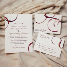Rustic Dark Red Wine Stain Wedding Collection