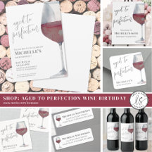 Aged To Perfection Red Wine Adult Birthday Party