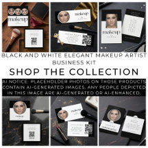 Black And White Elegant Makeup Artist Business Kit