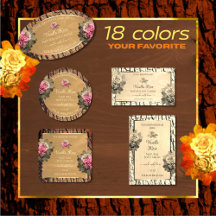 Product Labels Floral Roses Wood Grain Tree Bark