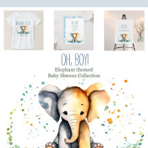 Oh boy! Earthy Baby Elephant Safari Baby Shower