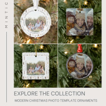 Modern Christmas Photo Template Ornaments