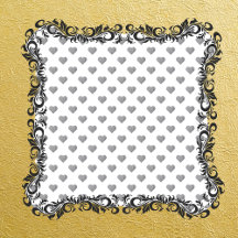 Symmetric Small Concrete Gray Hearts on White