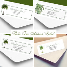 Palm Tree Elegant Modern Address Label