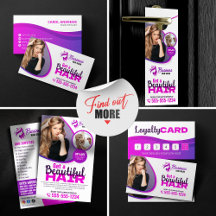 Purple Vibrant Hair Stylist Salon Beauty Makeup