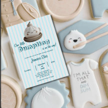 Blue Cute Little Dumpling Baby Shower 