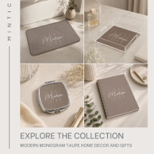 Modern Monogram Taupe Home Decor and Gifts