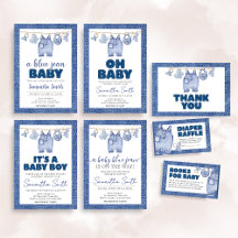 Blue Jean Denim Baby Shower   BS51