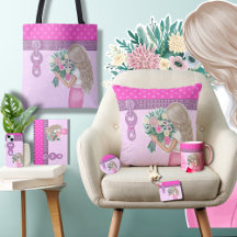 Cute girl with colorful botanical boquet Flowers