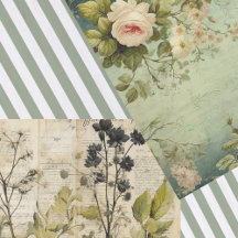 Vintage Decoupage Floral Rose Tissue Papers
