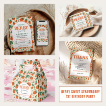 Berry First Birthday   Strawberry Party Collection