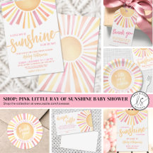 A Little Ray Of Sunshine Pink Sun Baby Shower