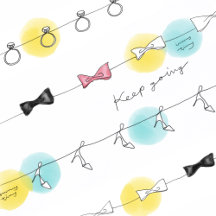 Minimalist High Heels and Ribbon Line Art Pattern,