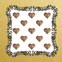 Symmetric Large Rustic Brown Wooden Hearts
