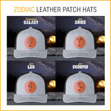 Zodiac Leather Patch Hats