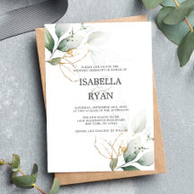'ISABELLA' Greenery Botanical Foliage Gold Wedding