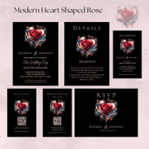 Modern Heart Shaped Rose Wedding Collection