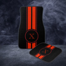 Monogram Racing Stripes - Black + Red