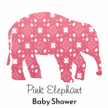Pink elephant baby shower
