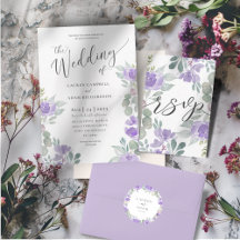 Watercolor Purple Garden Wedding Collection