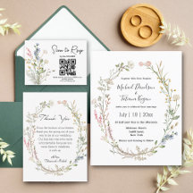 stylish watercolor wildflowers wedding collection