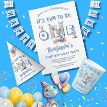 BOY FIRST BIRTHDAY PARTY WITH REX DINOSAUR 