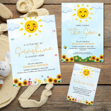 Cute Little Sunshine Baby Shower invitation