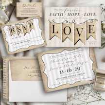 Rustic Faith Hope Love Banner Christian Wedding