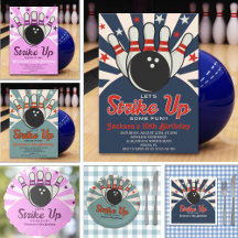 Retro Bowling Birthday Design for Kids