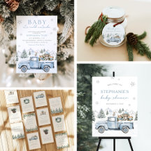 Baby It's Cold Outside Blue Woodland Baby Shower