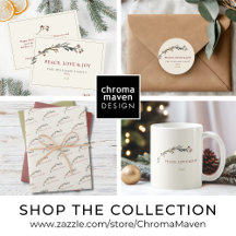 HOLIDAY   Peace Love and Joy Red Berries Greenery