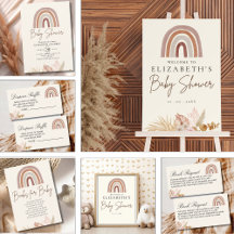 Cute Rainbow Boho Baby Shower