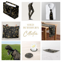 Glam gold and black butterflies pattern