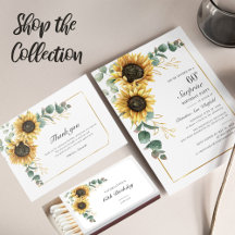 Sunflower Eucalyptus 60th Birthday Party Invites